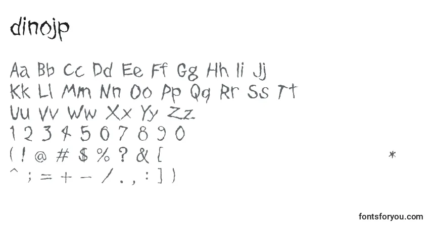 A fonte Dinojp   (125103) – alfabeto, números, caracteres especiais