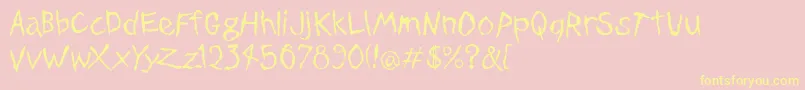 dinojp   Font – Yellow Fonts on Pink Background
