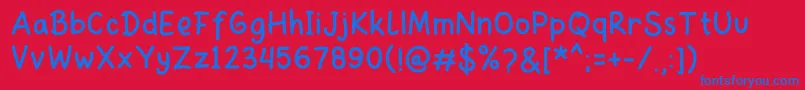 Dinomik Semibold Font – Blue Fonts on Red Background