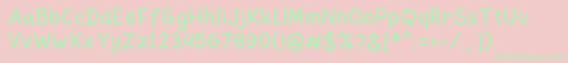 Dinomik Semibold Font – Green Fonts on Pink Background