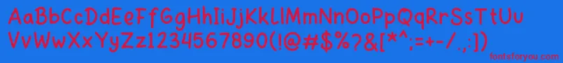 More about Dinomik Semibold Font Dinomik Semibold Font – Red Fonts on Blue Background