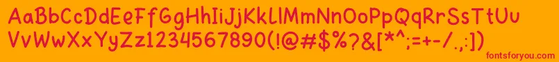 Dinomik Semibold Font – Red Fonts on Orange Background