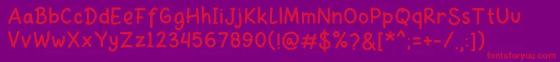 Dinomik Semibold Font – Red Fonts on Purple Background