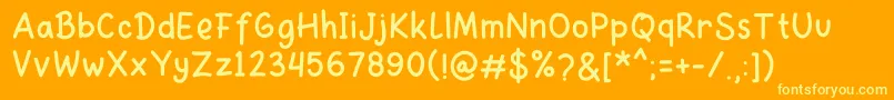 Dinomik Semibold Font – Yellow Fonts on Orange Background