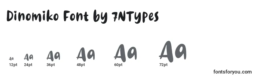 Размеры шрифта Dinomiko Font by 7NTypes