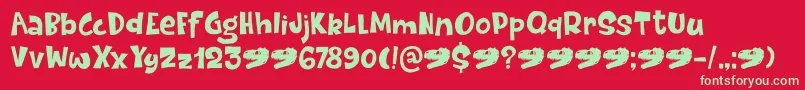 Dinosaur Cake DEMO Font – Green Fonts on Red Background