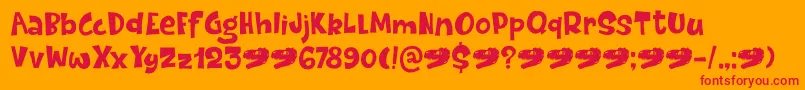 Dinosaur Cake DEMO Font – Red Fonts on Orange Background