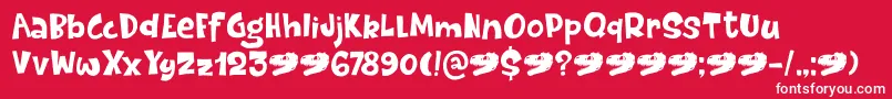 Dinosaur Cake DEMO Font – White Fonts on Red Background
