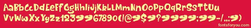 Dinosaur Cake DEMO Font – Yellow Fonts on Red Background