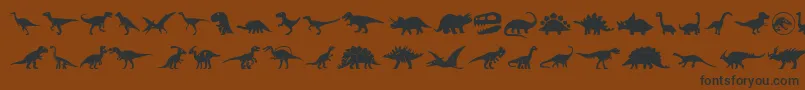 Dinosaur Icons-fontti – mustat fontit ruskealla taustalla