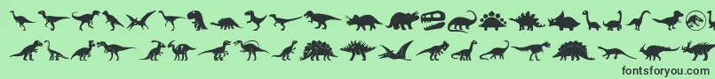 Police Dinosaur Icons – polices noires sur fond vert