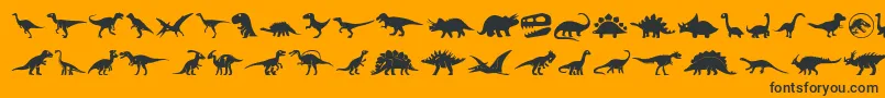 Fonte Dinosaur Icons – fontes pretas em um fundo laranja