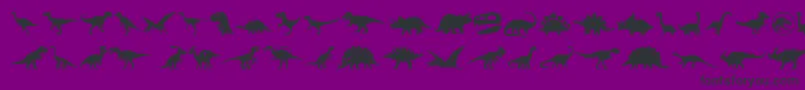 Dinosaur Icons Font – Black Fonts on Purple Background