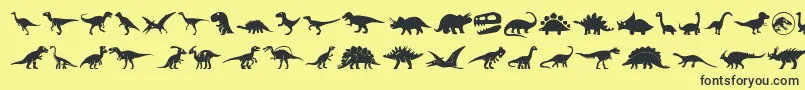 fuente Dinosaur Icons – Fuentes Negras Sobre Fondo Amarillo