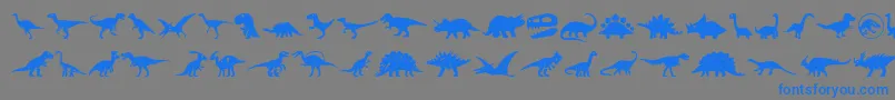 Fonte Dinosaur Icons – fontes azuis em um fundo cinza