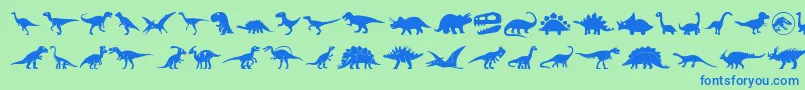 Dinosaur Icons Font – Blue Fonts on Green Background