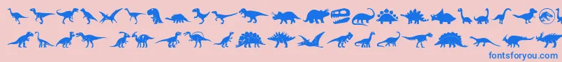 Шрифт Dinosaur Icons – синие шрифты на розовом фоне