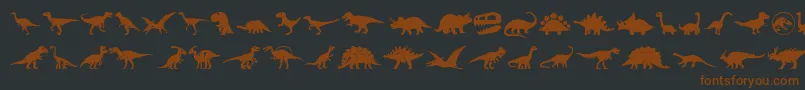 Шрифт Dinosaur Icons – коричневые шрифты на чёрном фоне