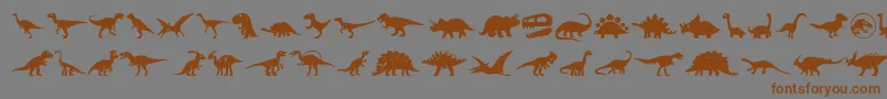 fuente Dinosaur Icons – Fuentes Marrones Sobre Fondo Gris