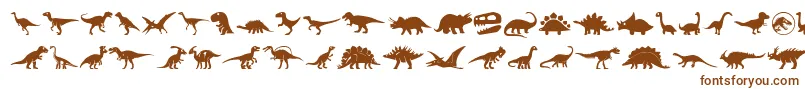 フォントDinosaur Icons – 白い背景に茶色のフォント