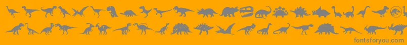 Шрифт Dinosaur Icons – серые шрифты на оранжевом фоне