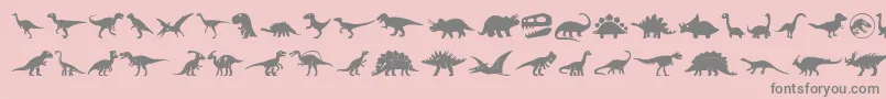 Fonte Dinosaur Icons – fontes cinzas em um fundo rosa