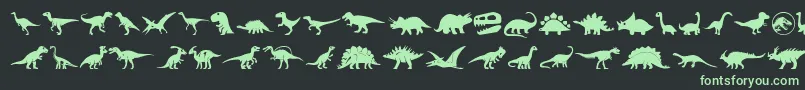 Police Dinosaur Icons – polices vertes sur fond noir