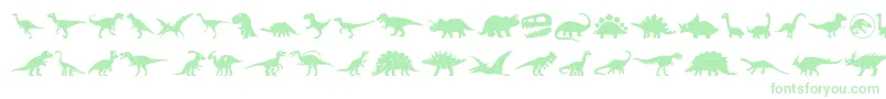 フォントDinosaur Icons – 白い背景に緑のフォント