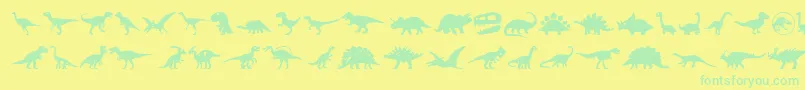 Dinosaur Icons Font – Green Fonts on Yellow Background