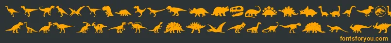 Czcionka Dinosaur Icons – pomarańczowe czcionki na czarnym tle