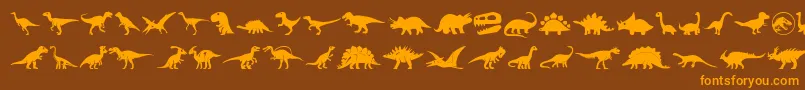 fuente Dinosaur Icons – Fuentes Naranjas Sobre Fondo Marrón