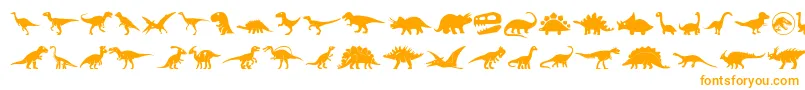 Police Dinosaur Icons – polices orange sur fond blanc