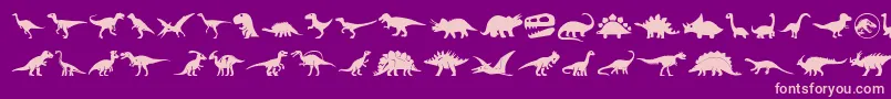 Шрифт Dinosaur Icons – розовые шрифты на фиолетовом фоне