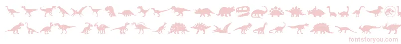 Police Dinosaur Icons – polices roses sur fond blanc