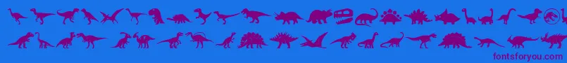 Dinosaur Icons-fontti – violetit fontit sinisellä taustalla