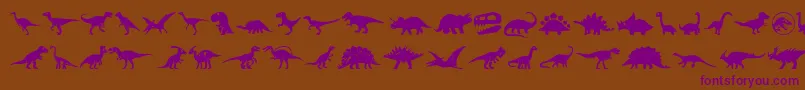 Шрифт Dinosaur Icons – фиолетовые шрифты на коричневом фоне