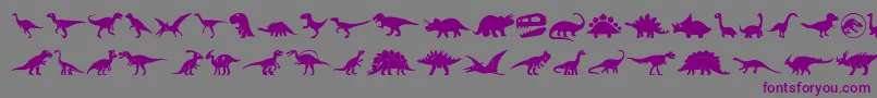 Dinosaur Icons-fontti – violetit fontit harmaalla taustalla