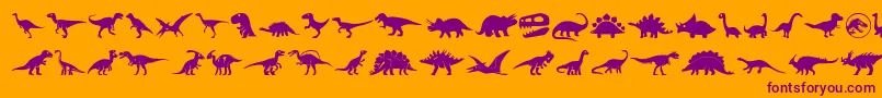 Dinosaur Icons-fontti – violetit fontit oranssilla taustalla