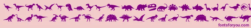 Шрифт Dinosaur Icons – фиолетовые шрифты на розовом фоне