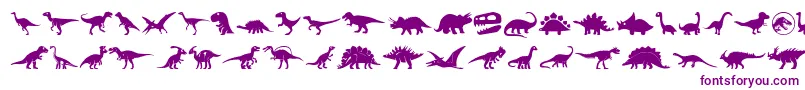 Dinosaur Icons Font – Purple Fonts on White Background