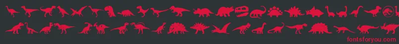 fuente Dinosaur Icons – Fuentes Rojas Sobre Fondo Negro