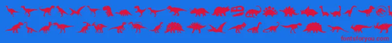 Dinosaur Icons Font – Red Fonts on Blue Background