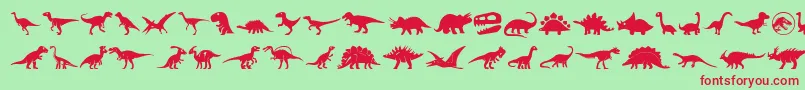 fuente Dinosaur Icons – Fuentes Rojas Sobre Fondo Verde