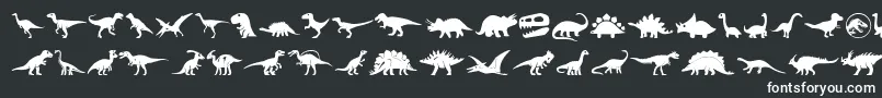 Police Dinosaur Icons – polices blanches sur fond noir