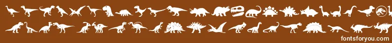 Dinosaur Icons Font – White Fonts on Brown Background