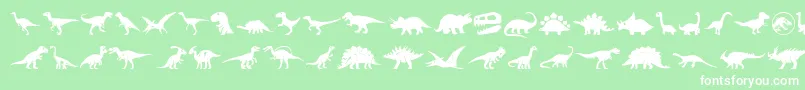 Dinosaur Icons Font – White Fonts on Green Background