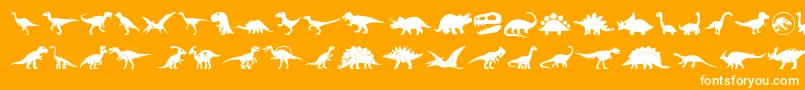 Police Dinosaur Icons – polices blanches sur fond orange