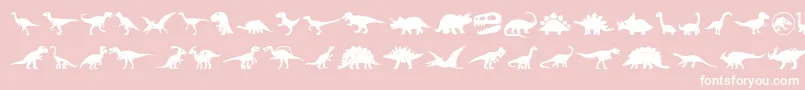 Fonte Dinosaur Icons – fontes brancas em um fundo rosa