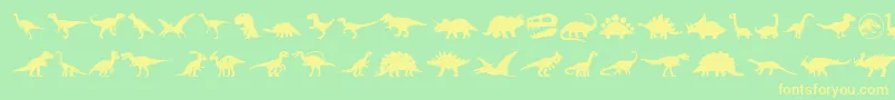 Dinosaur Icons Font – Yellow Fonts on Green Background