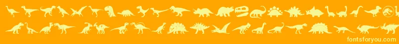 fuente Dinosaur Icons – Fuentes Amarillas Sobre Fondo Naranja